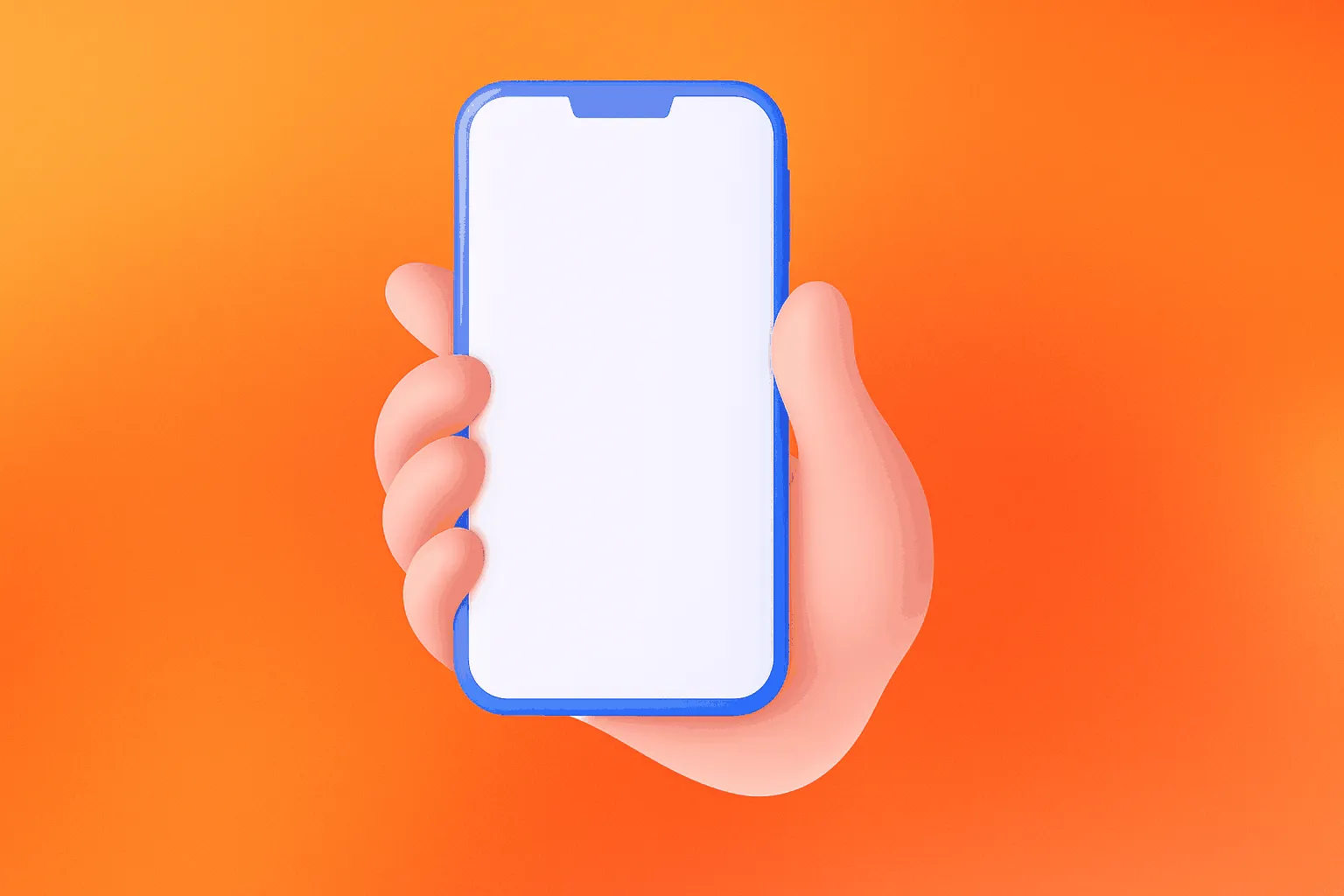 3D-Illustration eines Smartphones Hand hält Smartphone