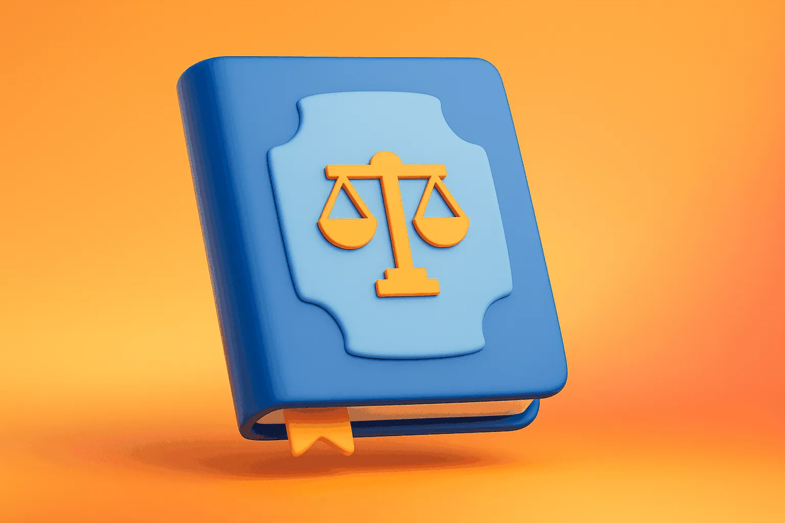 3D-Icon eines Gesetzbuchs Gesetzbuch mit Justizwaage-Symbol